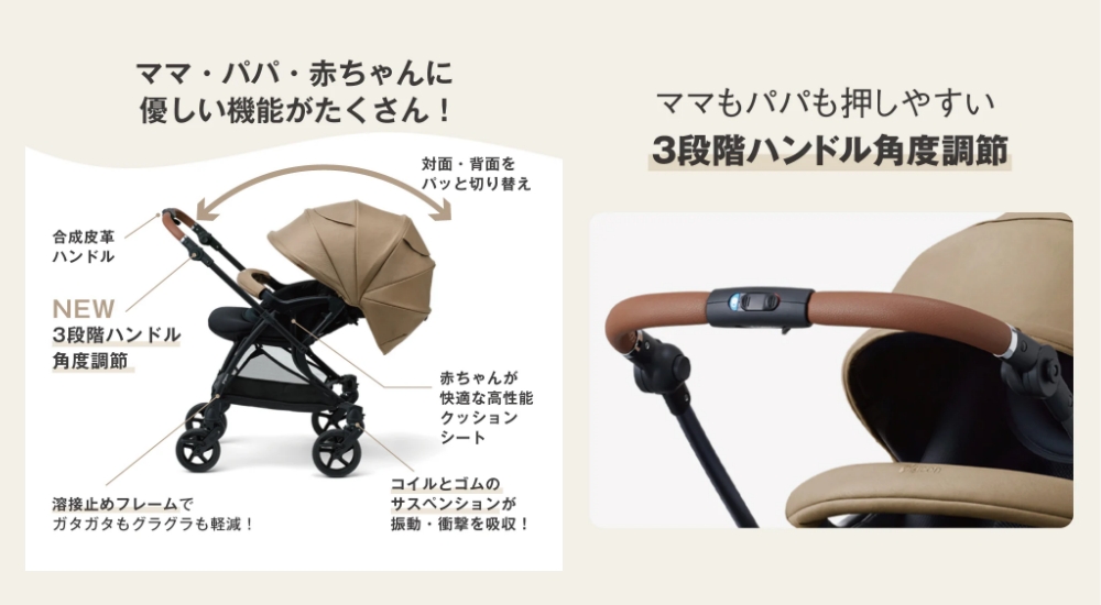 ピジョンランフィRB5_ハンドル角度調節